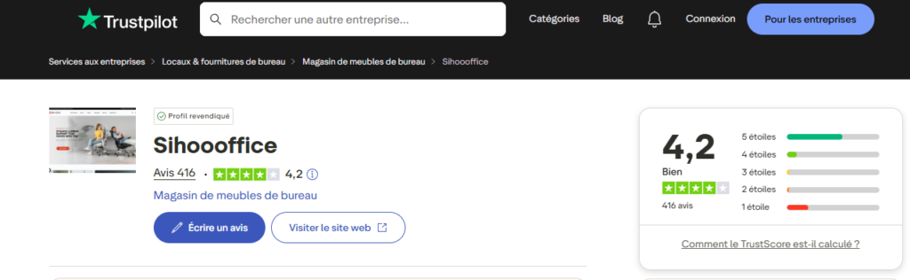 Avis clients Sihoo office