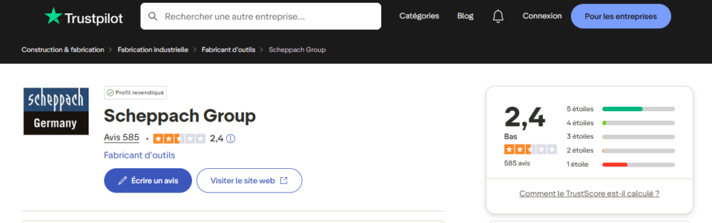 Avis clients Débroussailleuse Scheppach