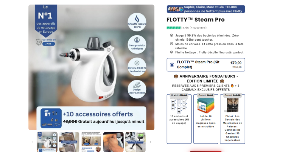 Avis sur le nettoyeur vapeur Flotty