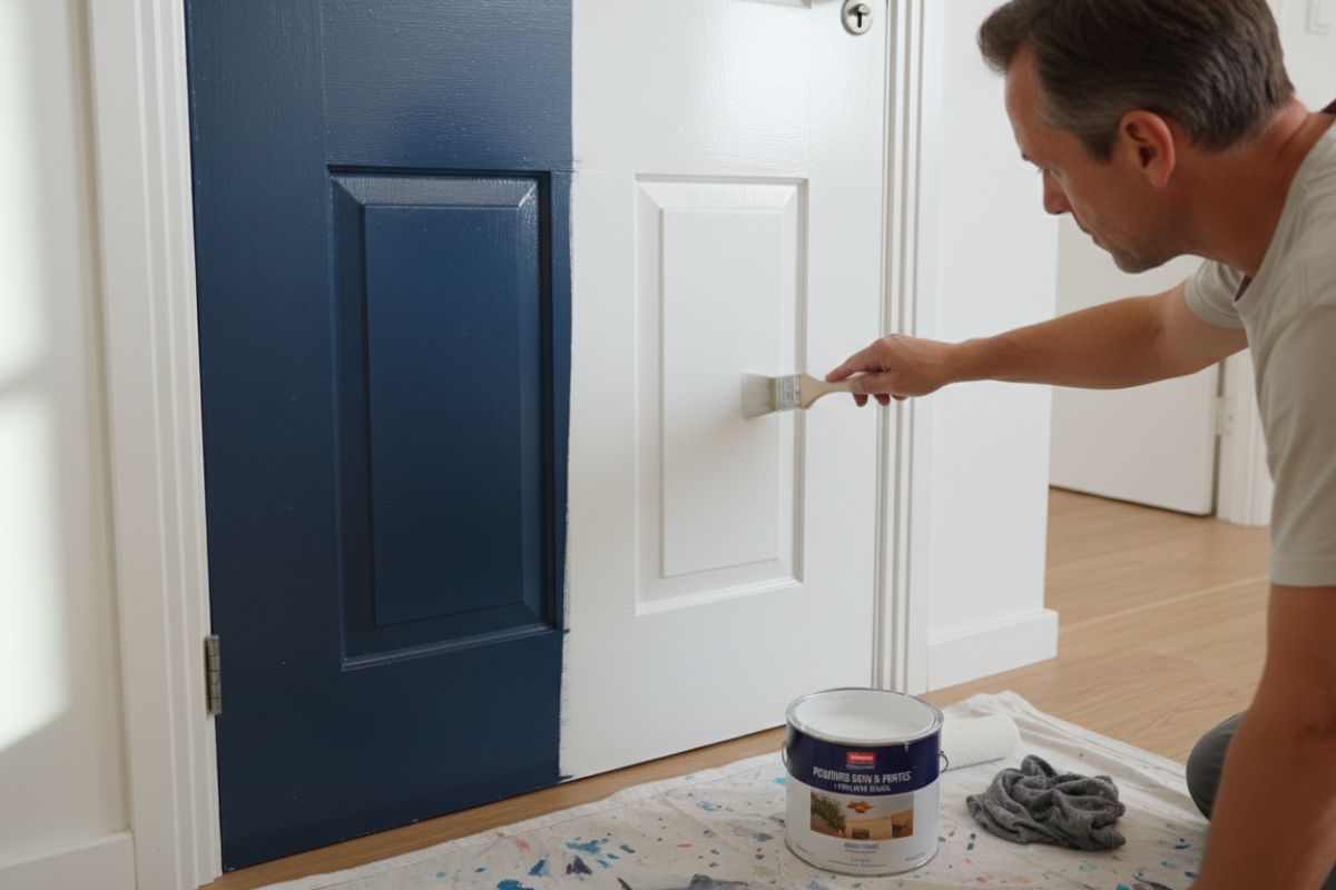 quelle peinture pour porte bois déjà peinte