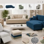 Le coin des housses avis : sélection de housses élégantes pour canapés, fauteuils et chaises dans un salon lumineux