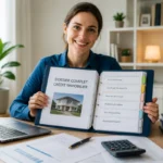 Personne présentant un dossier complet pour choisir une banque adaptée à son crédit immobilier